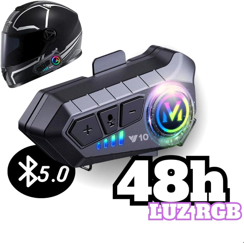 Fone De Ouvido Para Capacete Bluetooth Headset Rgb Sem Fio, Intercomunicador De capacete, Comunicador para Capacete